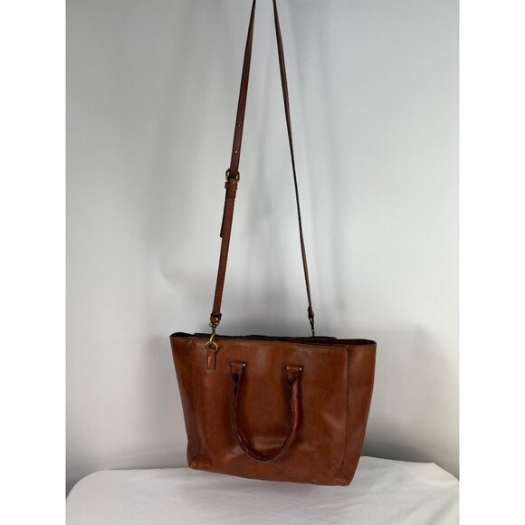 Patricia Nash Feather Leaves Mariola Tote Brown Leather - Picture 2 of 9
